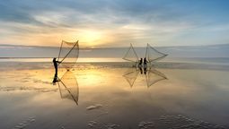 Traditional fishing, Vietnam.