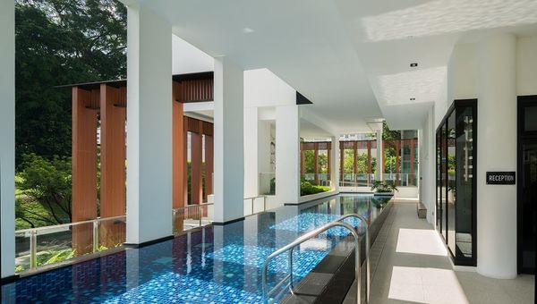 Pool area at Momentus Serviced Residences Novena.