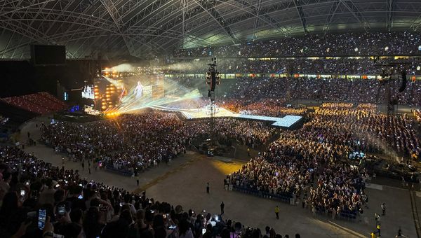 Taylor Swift performing in Singapore’s National Stadium in March 2024.