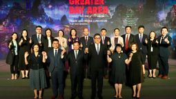Representatives from the tourism offices of Hong Kong, Guangdong and Macao officiate the opening ceremony of the “Greater Bay Area – Connecting Great Experiences” in Bangkok.